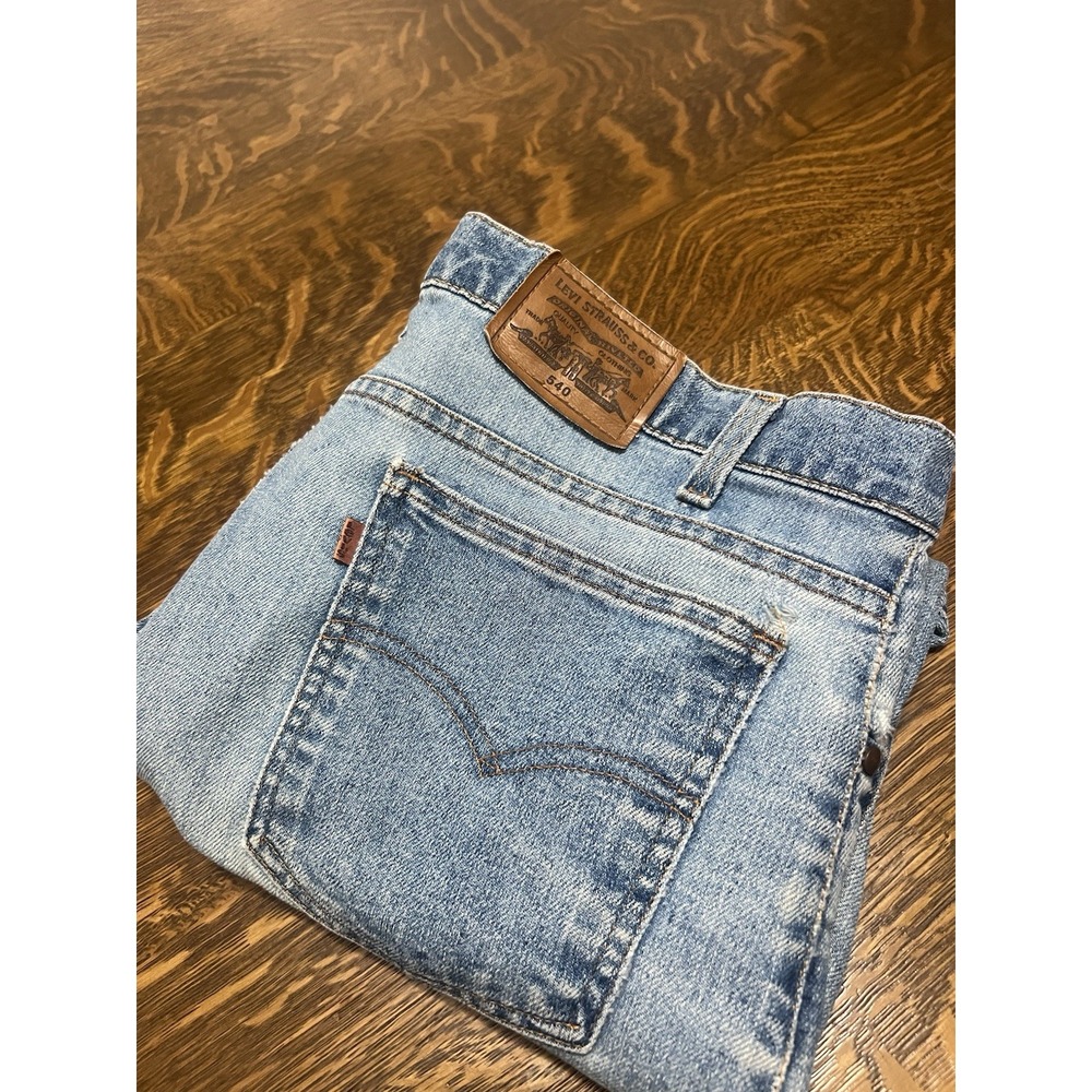 Vintage 90s Levis 540 Brown Tab Cropped Jeans Relaxed Straight 37x24.5